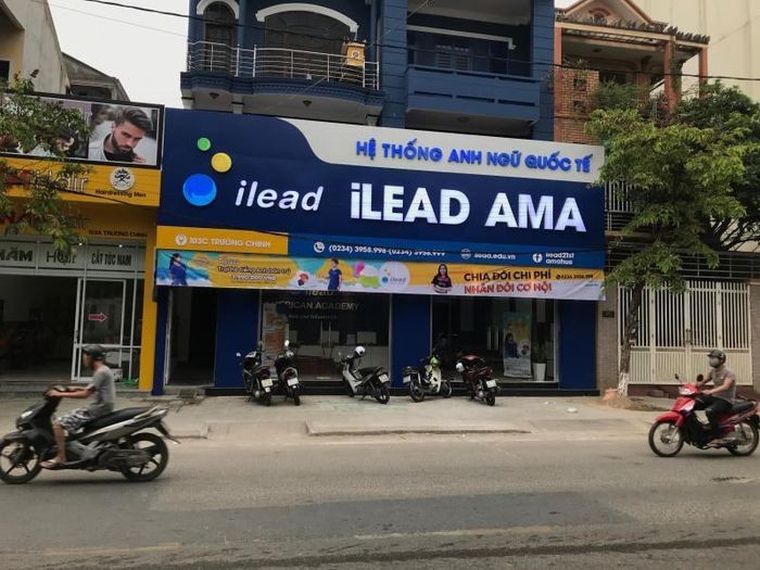 Cơ sở và biển hiệu của Hệ thống Trung tâm Anh ngữ Quốc tế ILEAD AMA Huế tại thành phố Huế