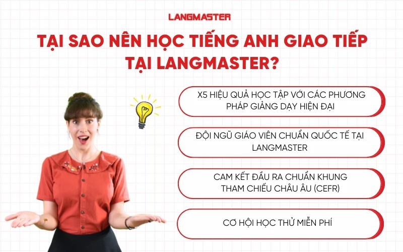 Langmaster trung tâm tiếng Anh giao tiếp uy tín tại Cầu Giấy với phương pháp giảng dạy hiện đại