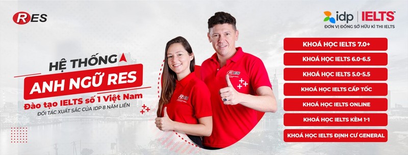 Hệ thống Anh ngữ RES cung cấp các khóa học luyện thi IELTS chất lượng tại Hà Nội