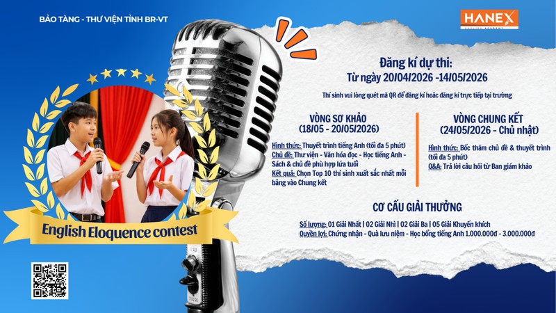 Thông tin cuộc thi hùng biện tiếng Anh do Trung tâm Ngoại ngữ Hanex tại Vũng Tàu tổ chức